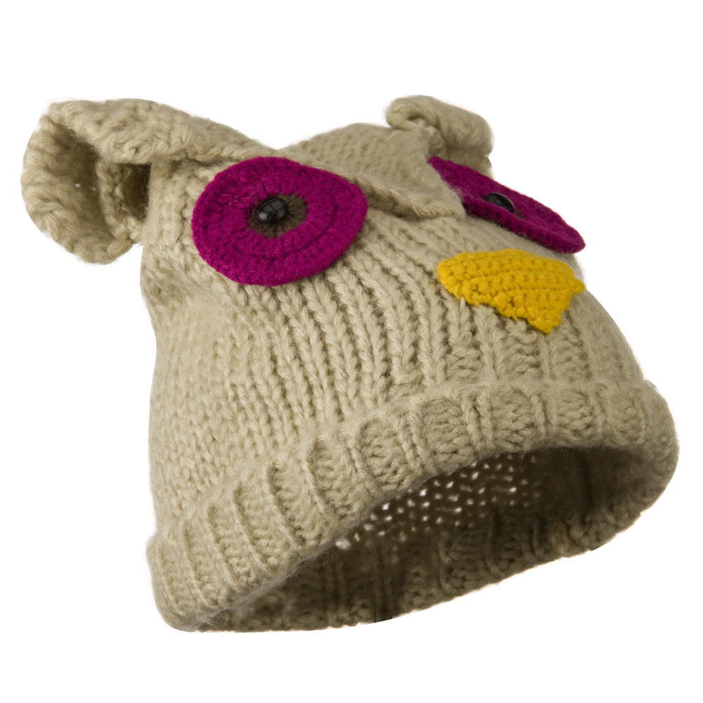 Unisex Acrylic Blend Animal Cuff Beanie