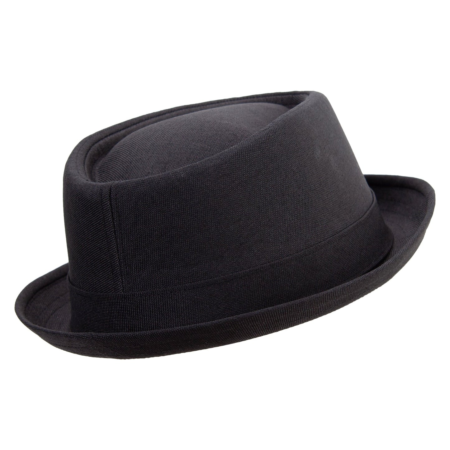 Polyester Linen Mixed Porkpie Upbrim Fedora