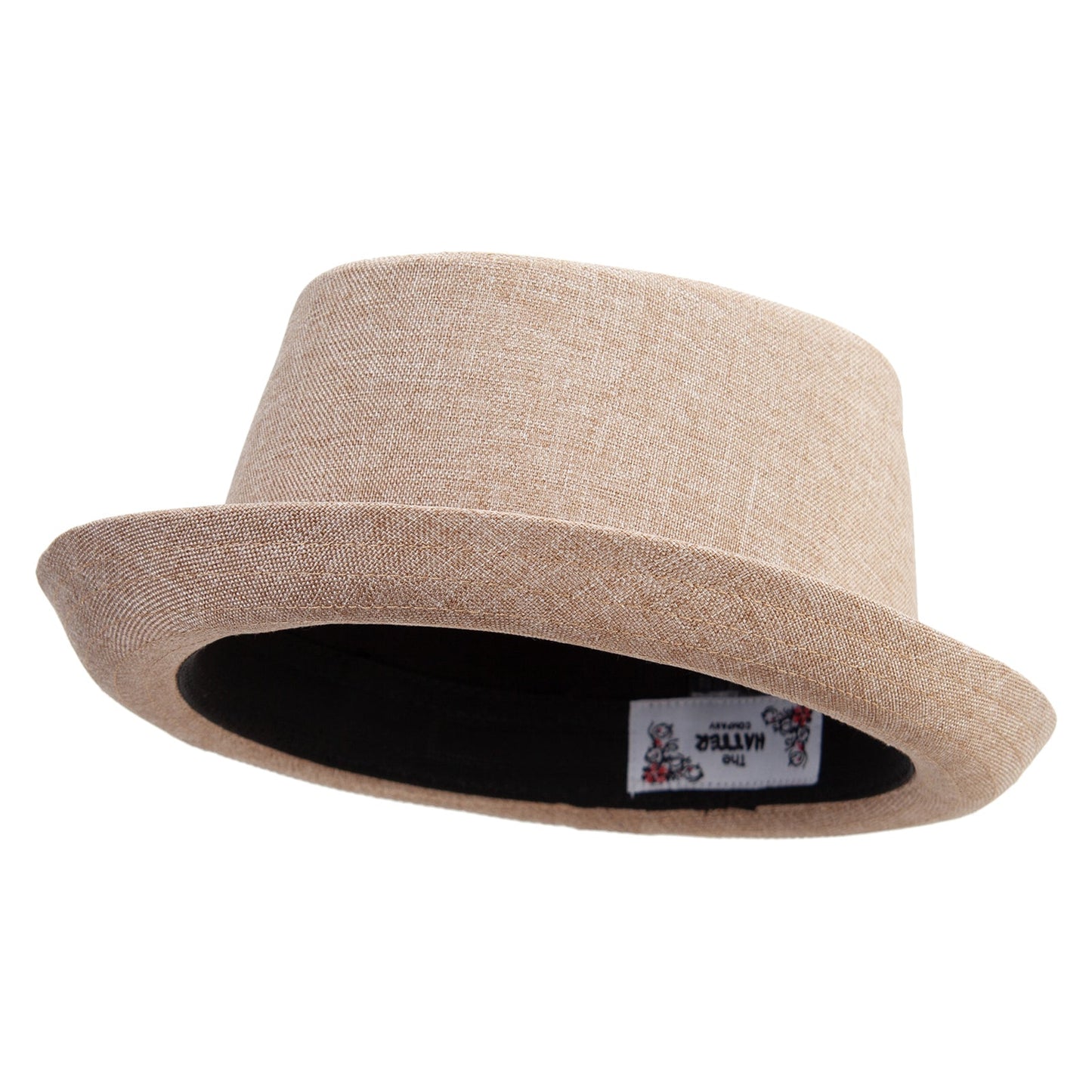 Polyester Linen Mixed Porkpie Upbrim Fedora
