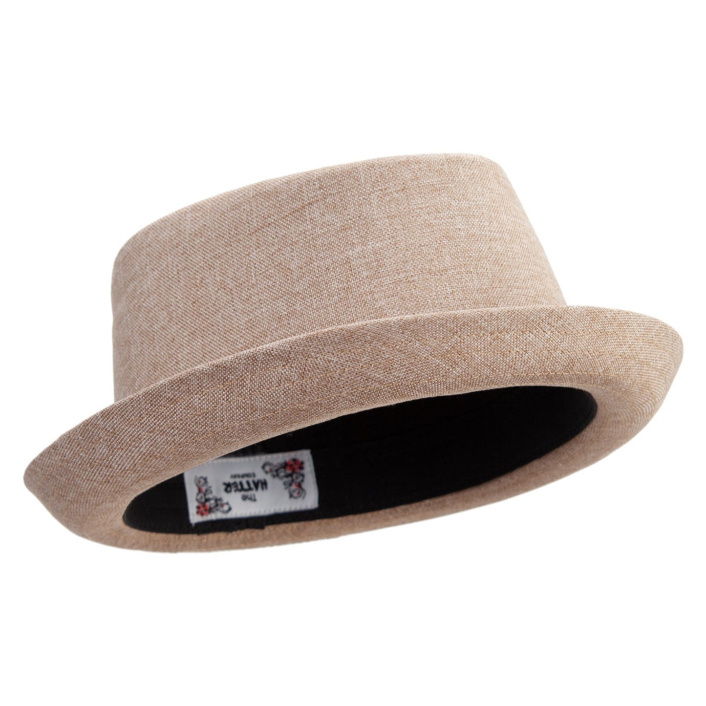 Polyester Linen Mixed Porkpie Upbrim Fedora