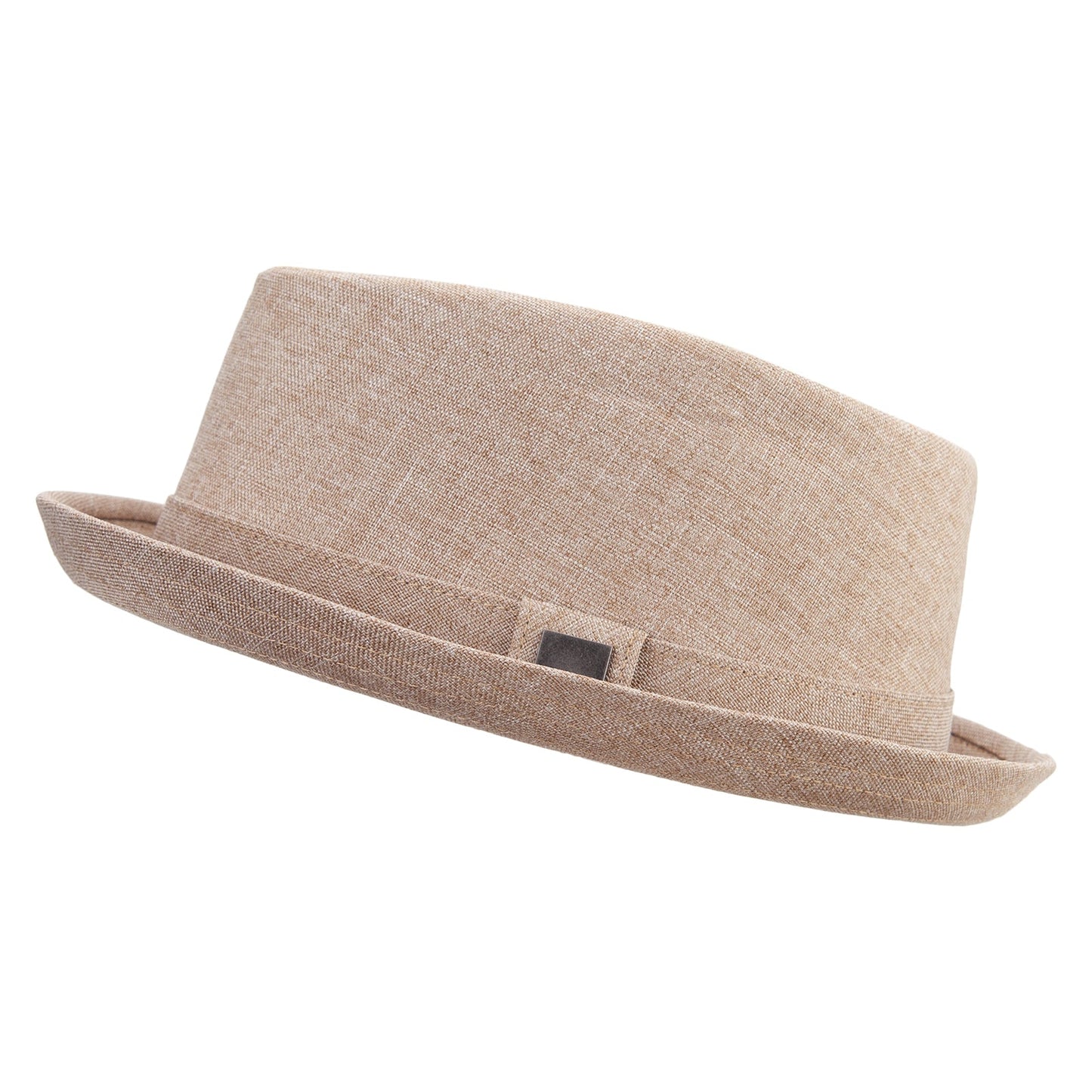 Polyester Linen Mixed Porkpie Upbrim Fedora