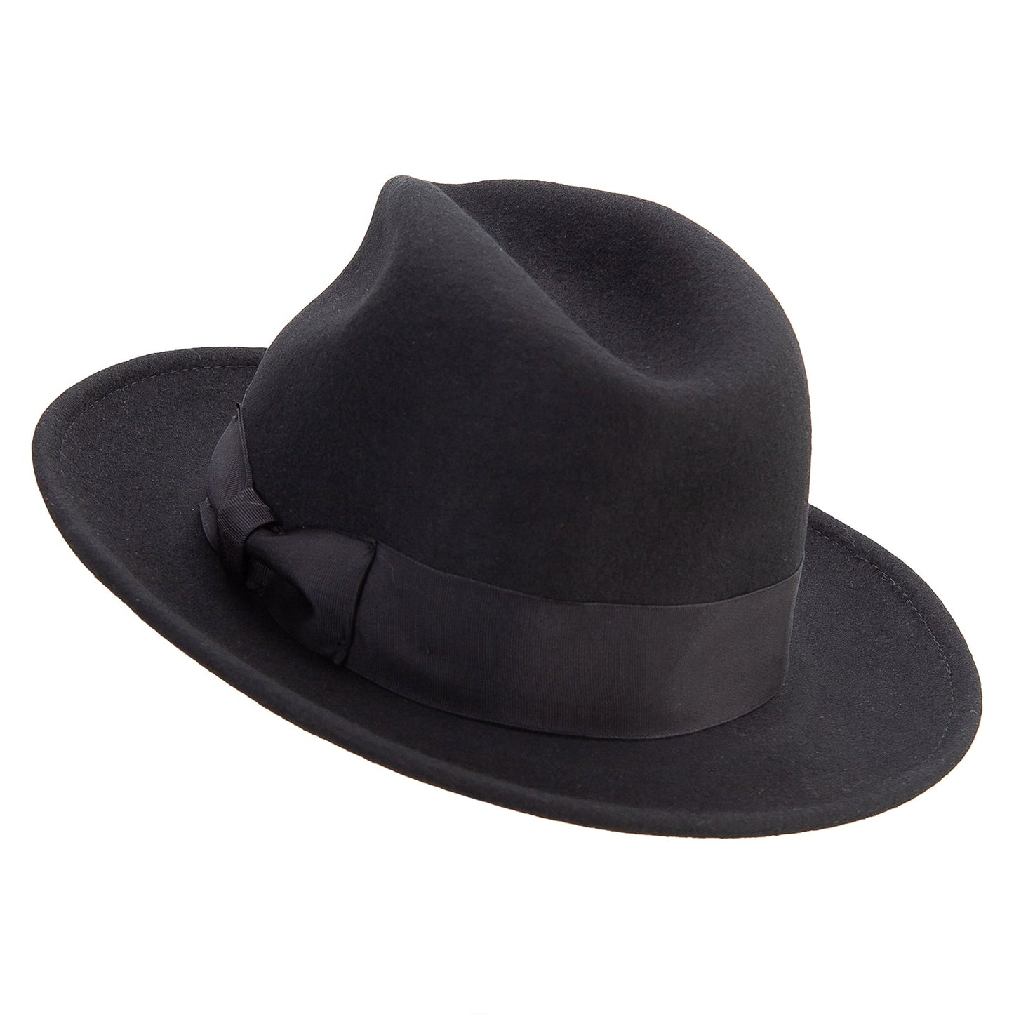 Men's Wide Ribbon Band Fedora Hat