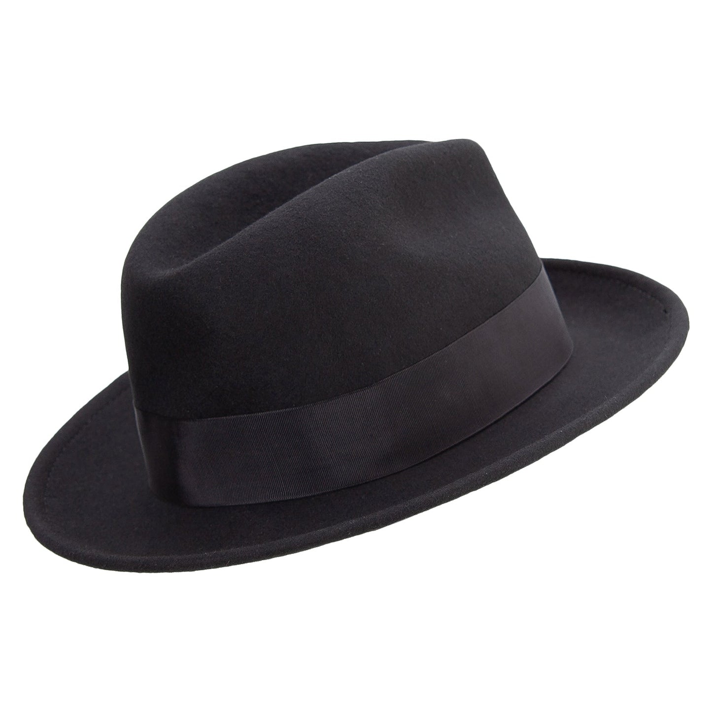 Men's Wide Ribbon Band Fedora Hat
