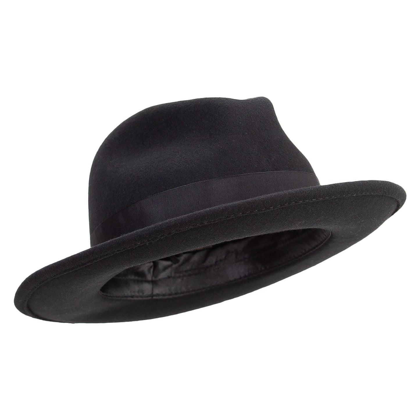 Men's Wide Ribbon Band Fedora Hat
