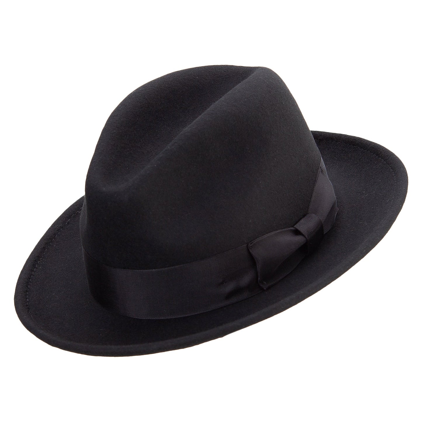 Men's Wide Ribbon Band Fedora Hat