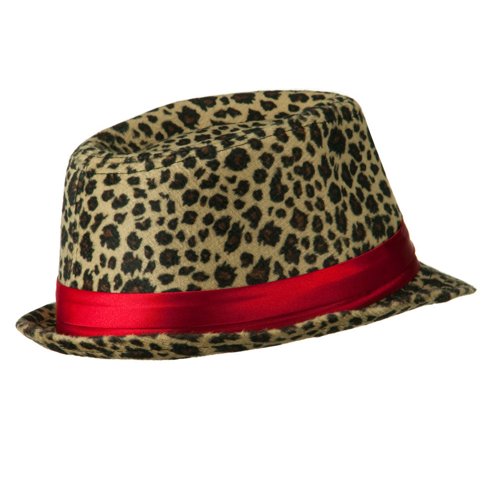 Girls Acrylic Blend Cheetah Print Fedora