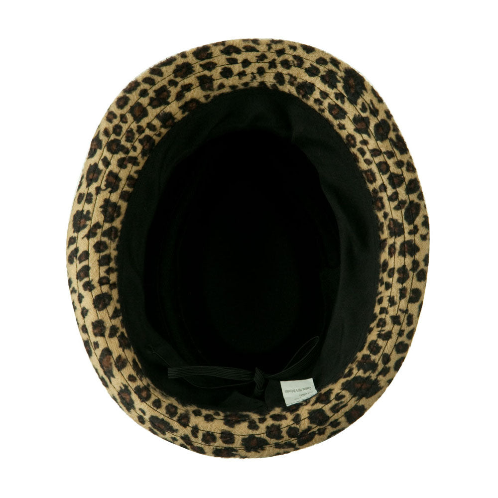 Girls Acrylic Blend Cheetah Print Fedora