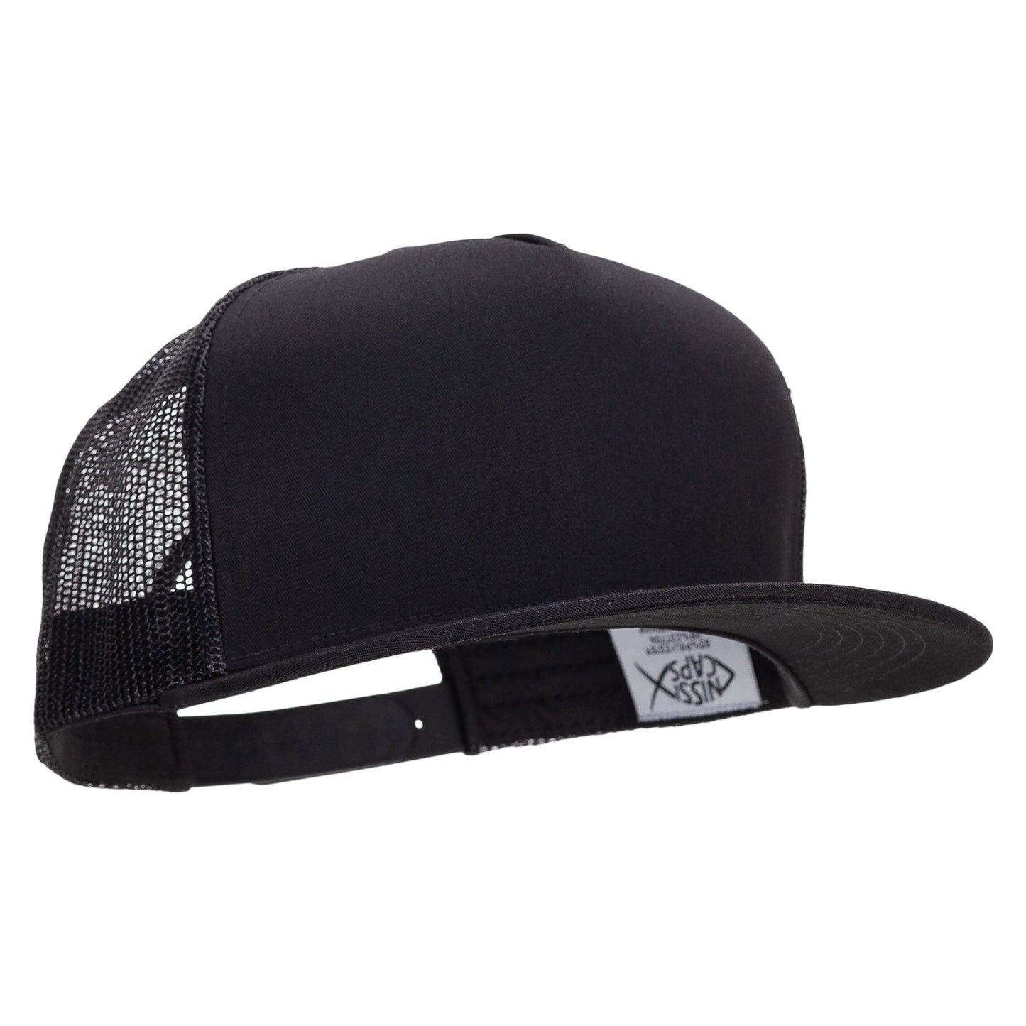 Big Size 5 Panels Mesh Flat Bill Snapback