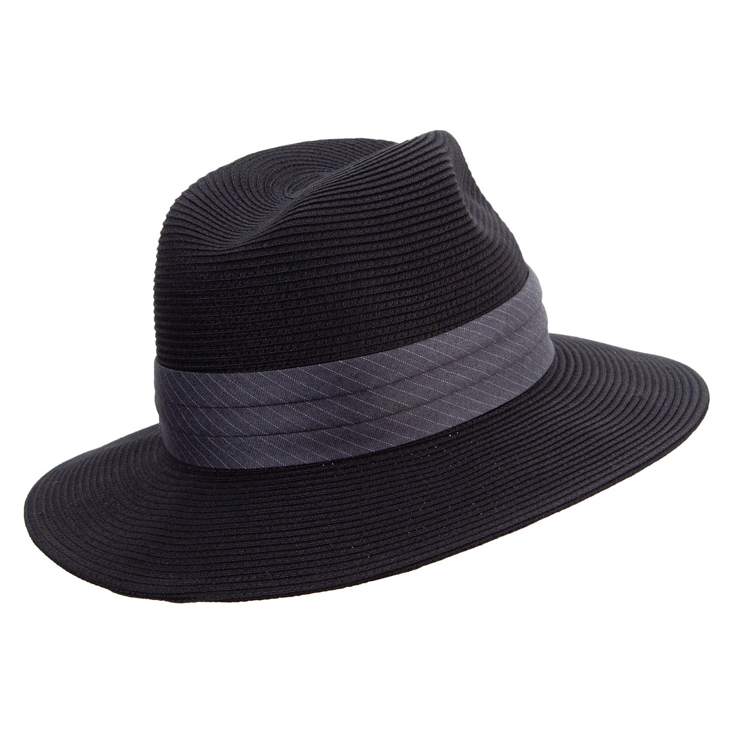 Washable Panama Hat with Stripe Band