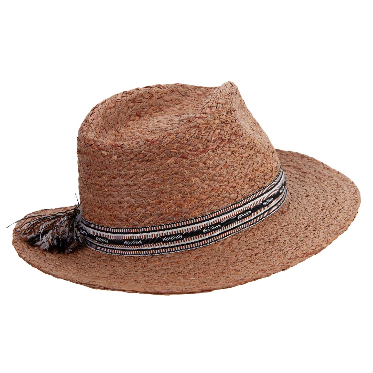 Men's Dark Raffia Fedora Hat