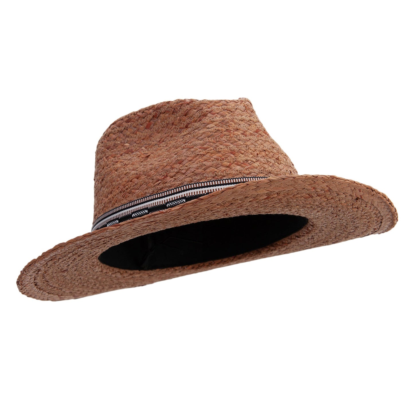 Men's Dark Raffia Fedora Hat