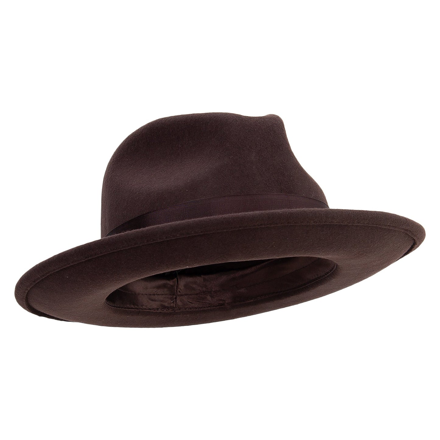 Men's Wide Ribbon Band Fedora Hat