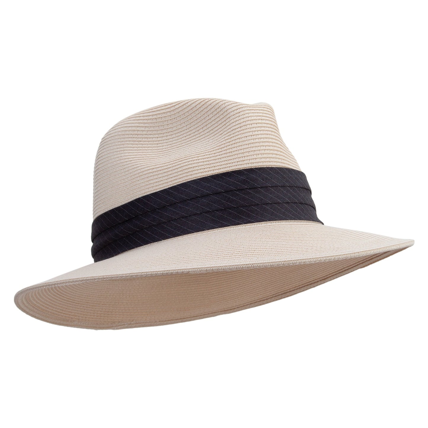 Washable Panama Hat with Stripe Band