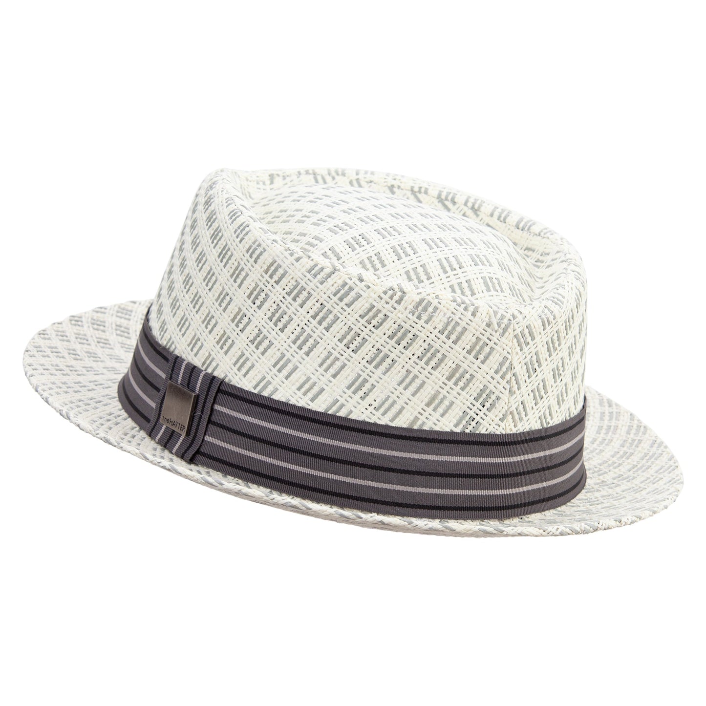 Woven Paper Straw Wide Brim Porkpie Upbrim Fedora
