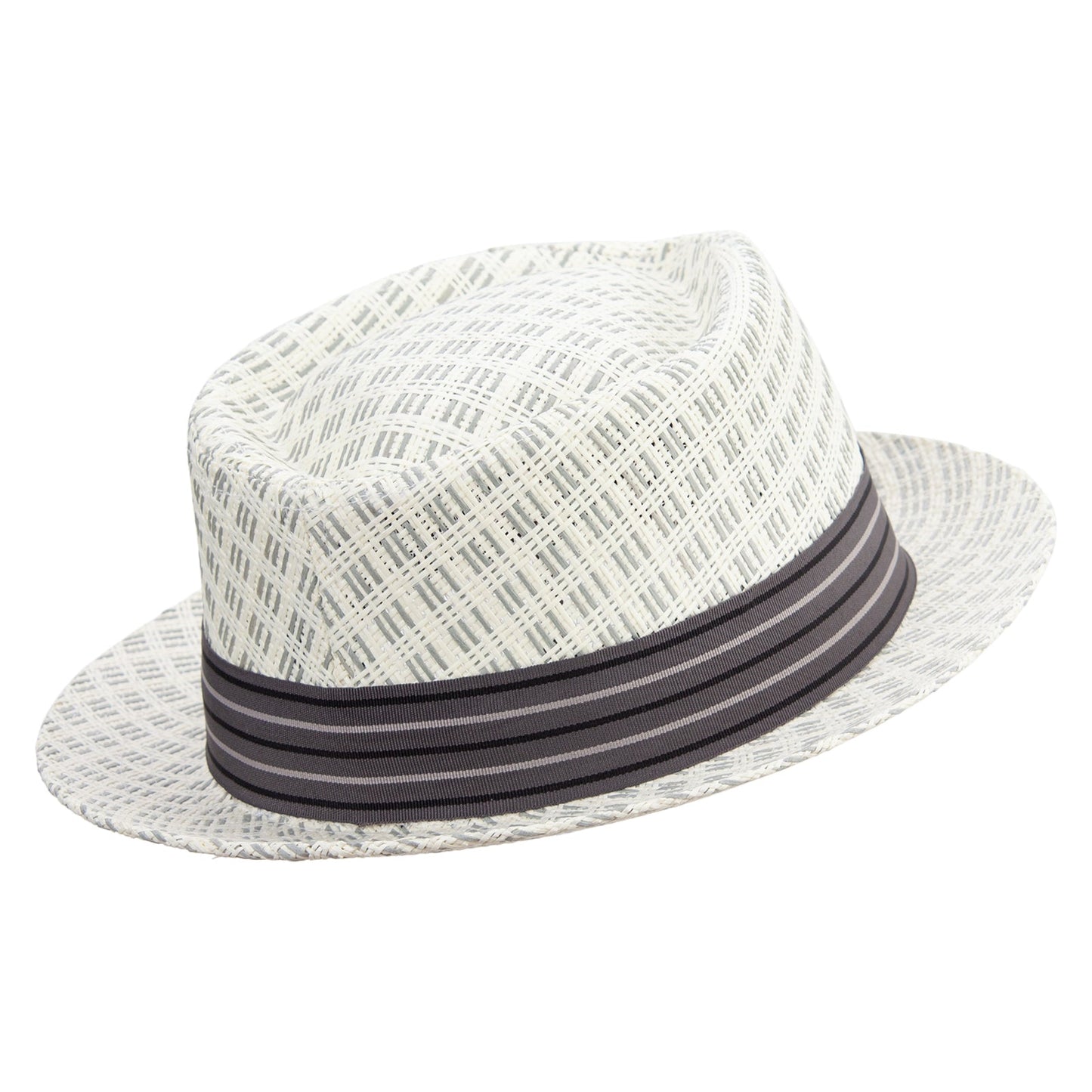 Woven Paper Straw Wide Brim Porkpie Upbrim Fedora