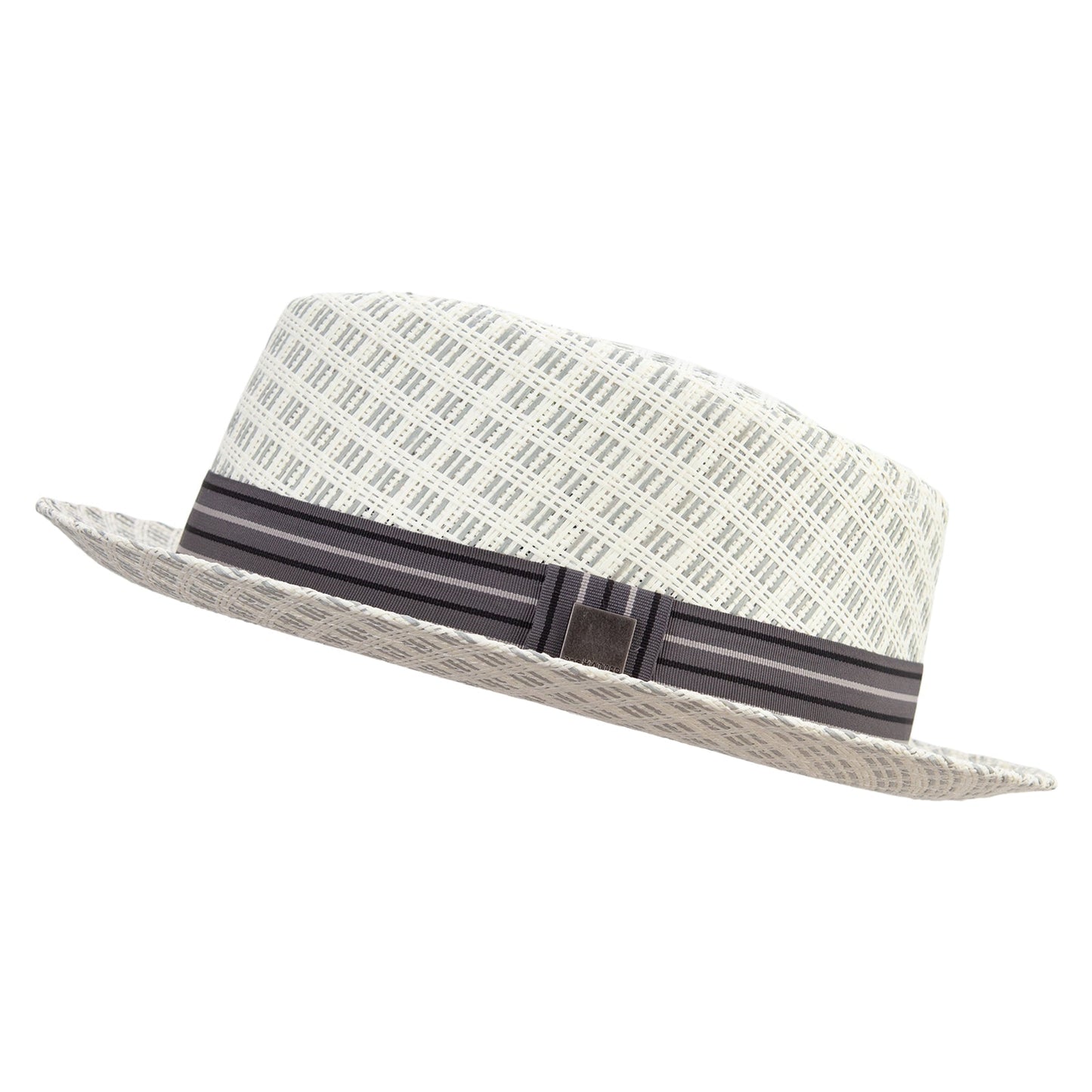 Woven Paper Straw Wide Brim Porkpie Upbrim Fedora