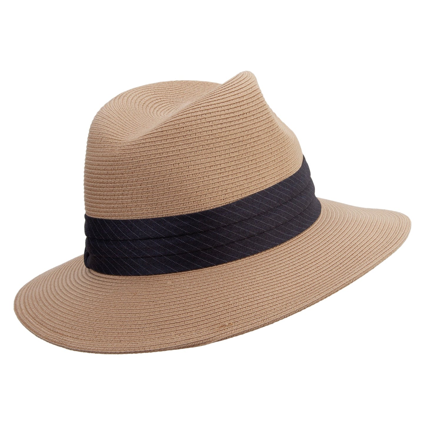 Washable Panama Hat with Stripe Band