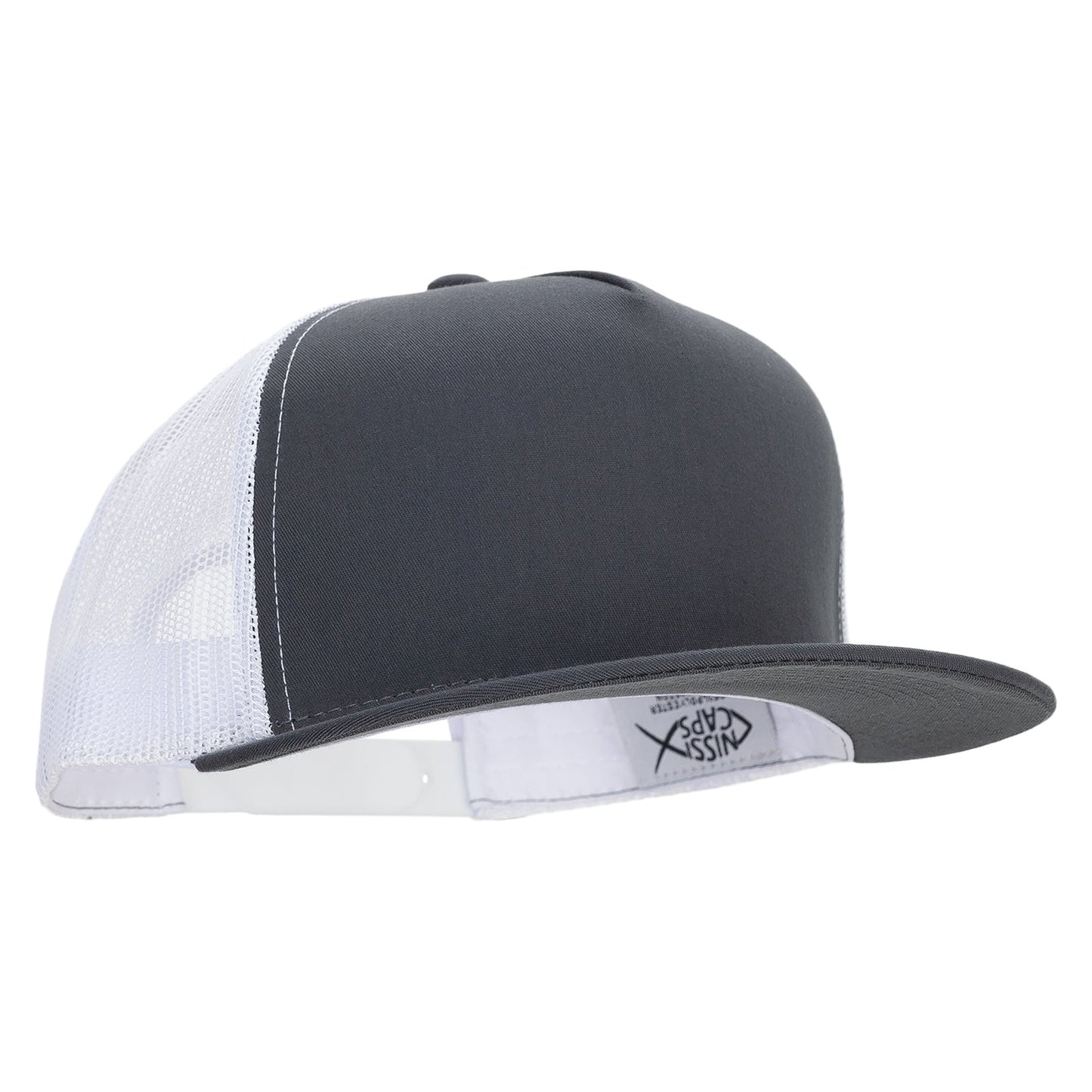 Big Size 5 Panels Mesh Flat Bill Snapback