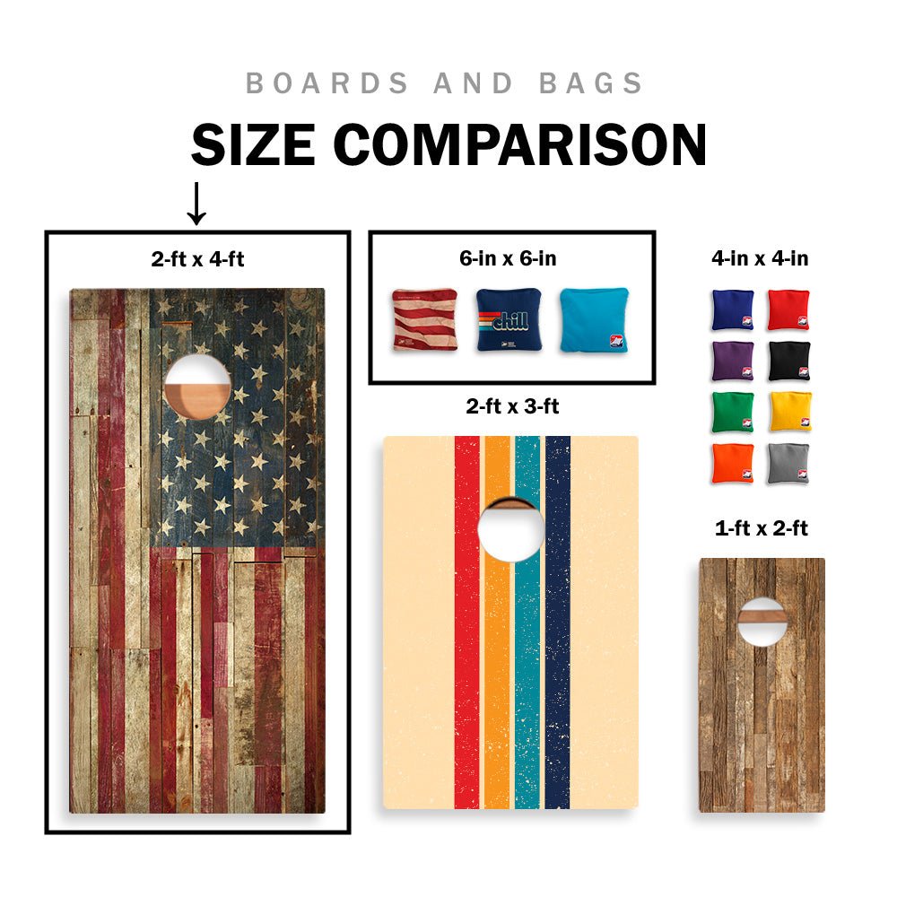 Hickory Stripes Silver Series Cornhole Boards
