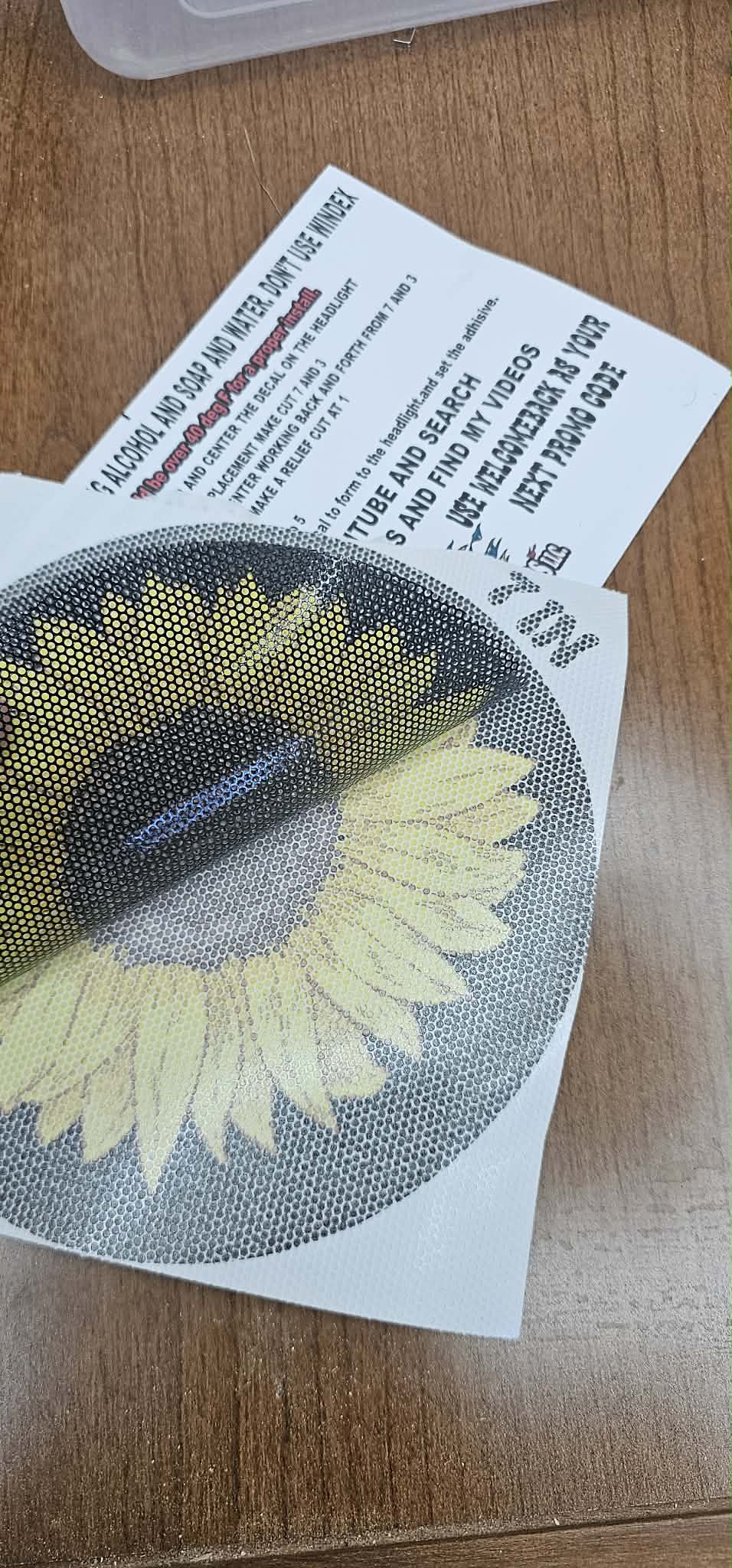 Beach sun round headlight decals