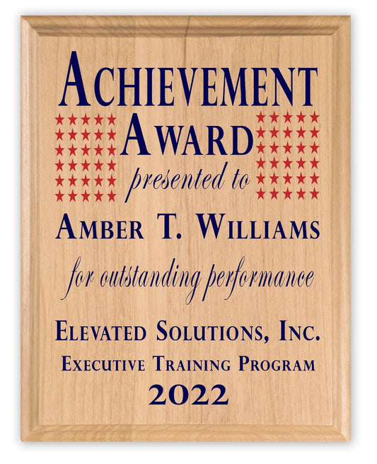 Personalized Achievement Award Plaque – Custom Training Program or Performance Recognition Gift