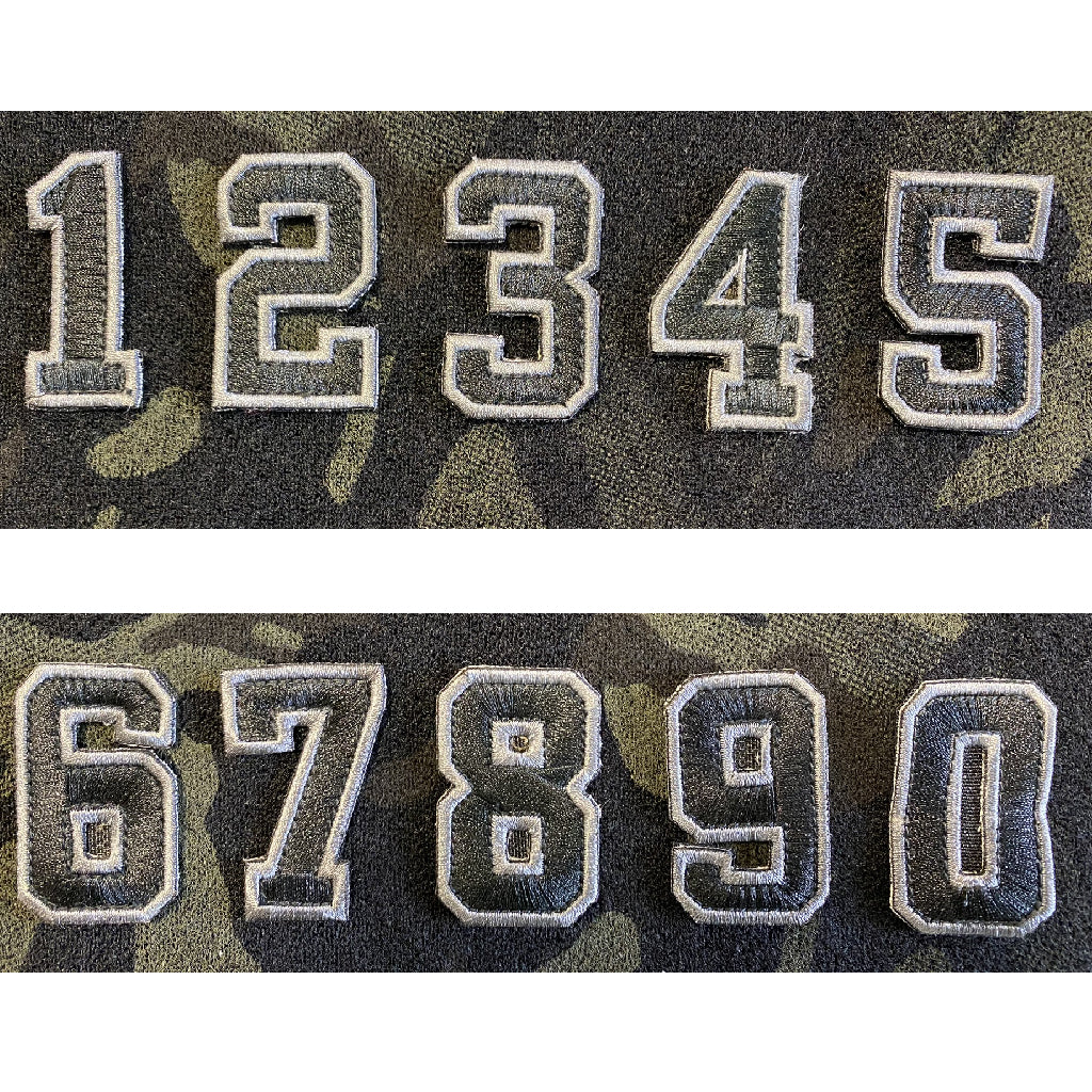 Tactical Numbers 2" x 1.25" - Silver-Black