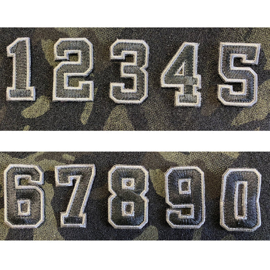 Tactical Numbers 2" x 1.25" - Silver-Black