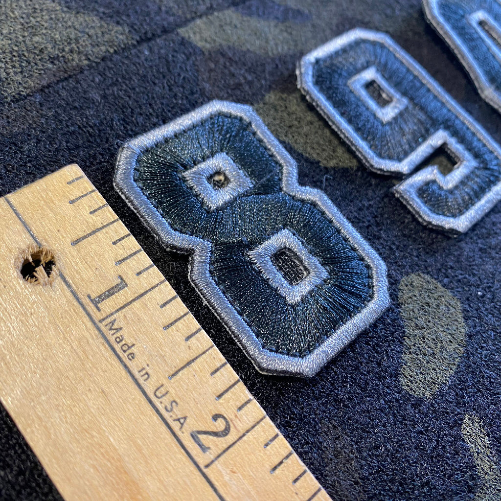 Tactical Numbers 2" x 1.25" - Silver-Black