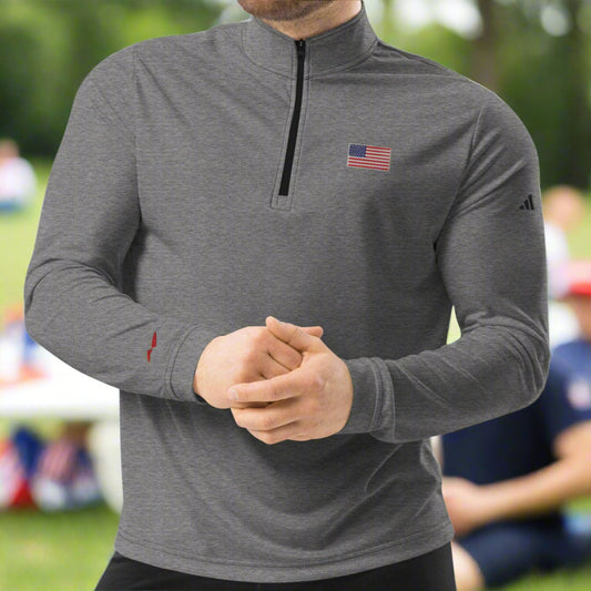 American Flag Premium Adidas Quarter-zip Pullover