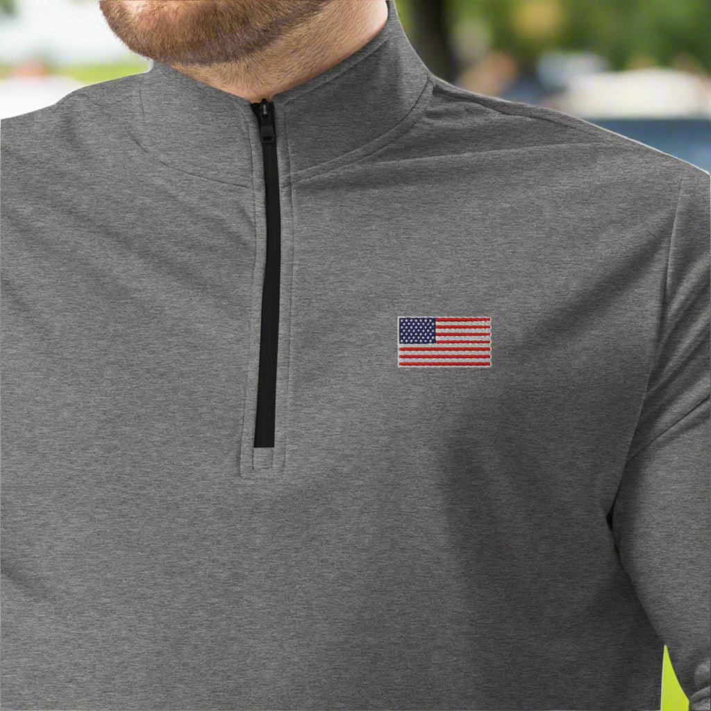 American Flag Premium Adidas Quarter-zip Pullover
