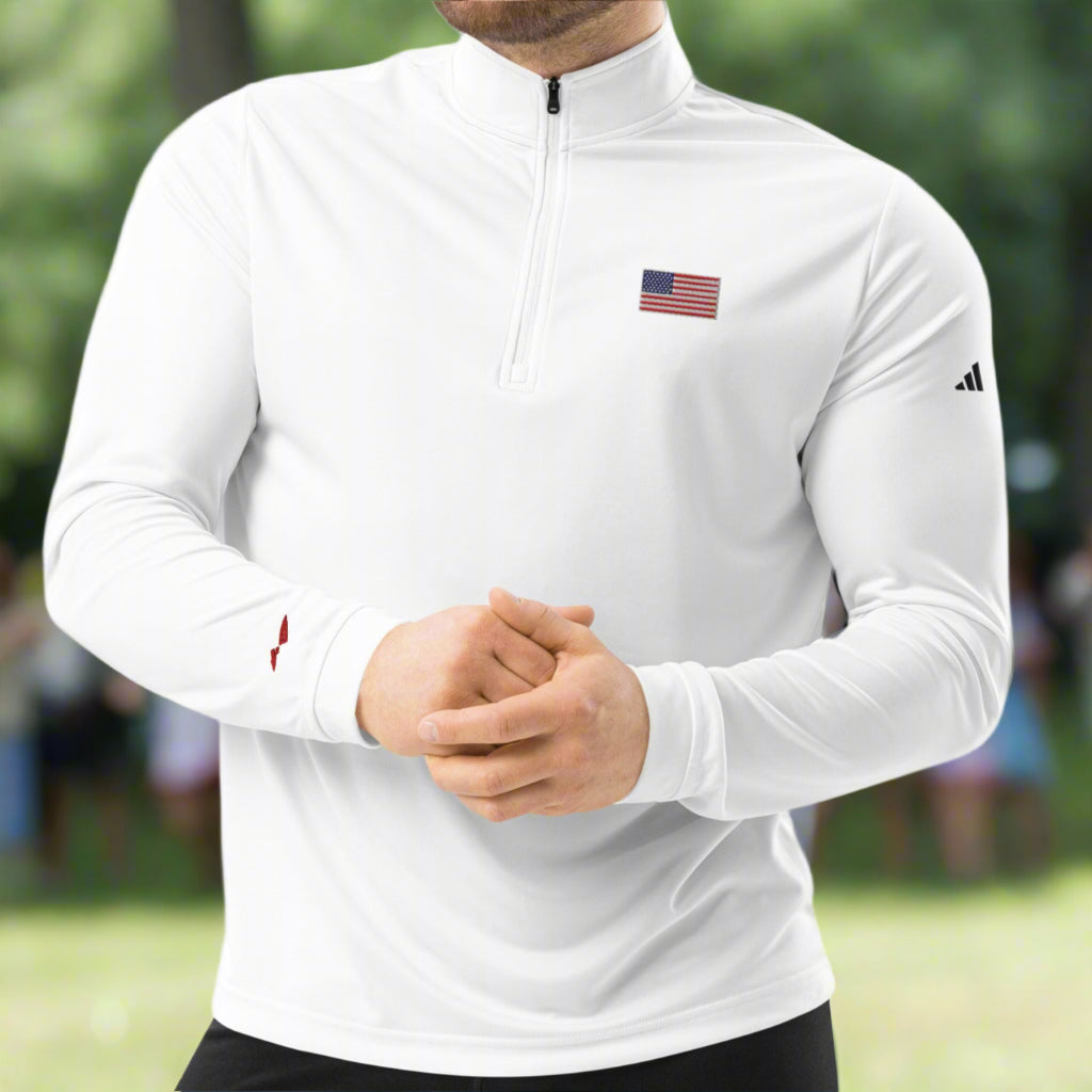 American Flag Premium Adidas Quarter-zip Pullover