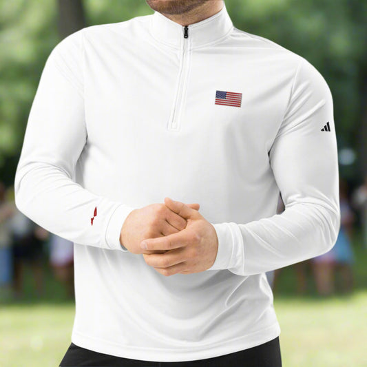 American Flag Premium Adidas Quarter-zip Pullover