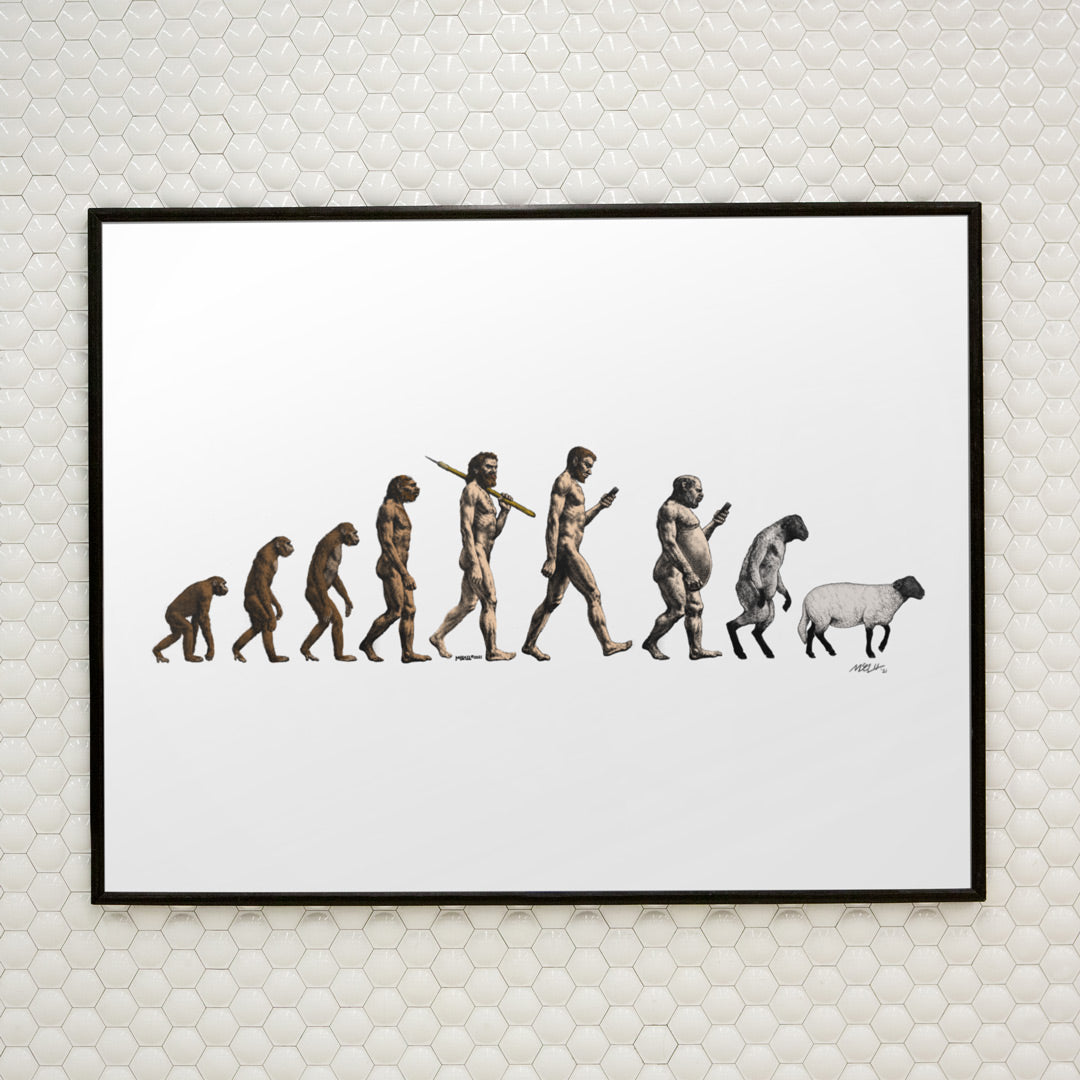 March of Devolution Sheeple Print