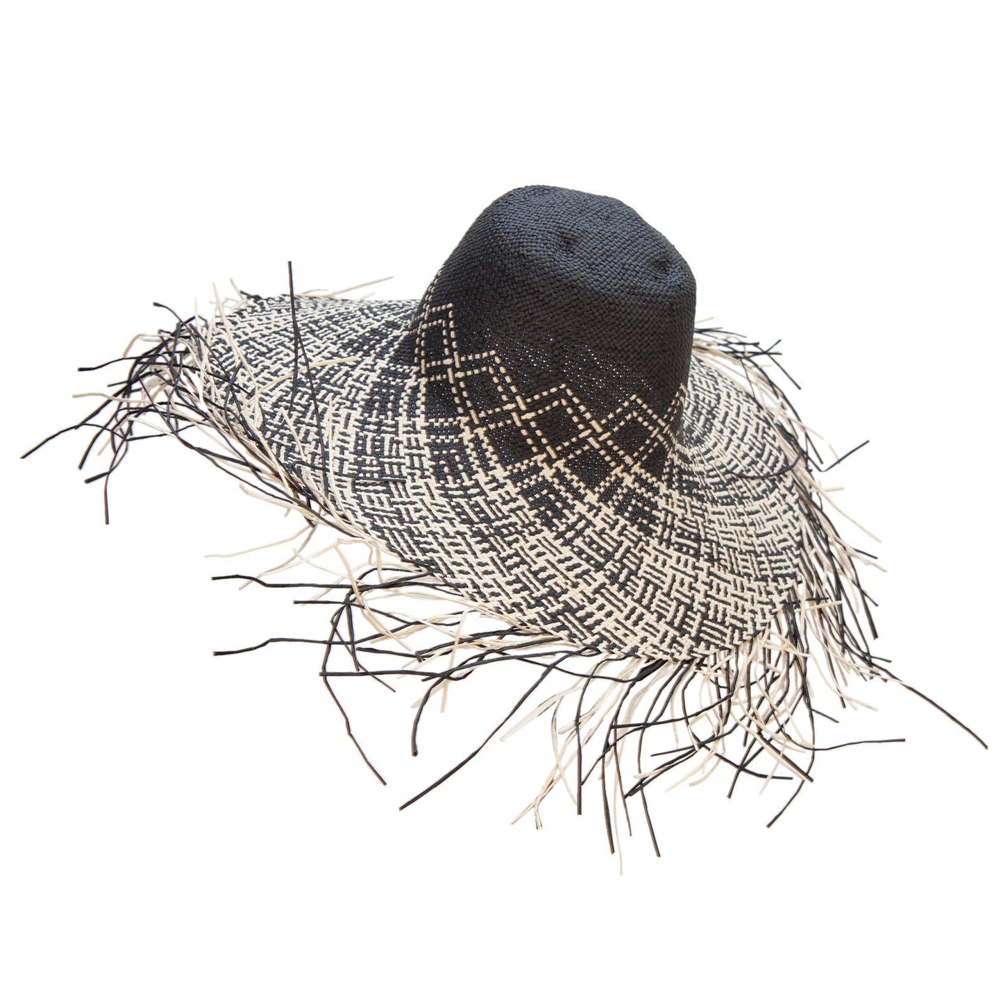 Women's Woven Paper Long Fringed Brim