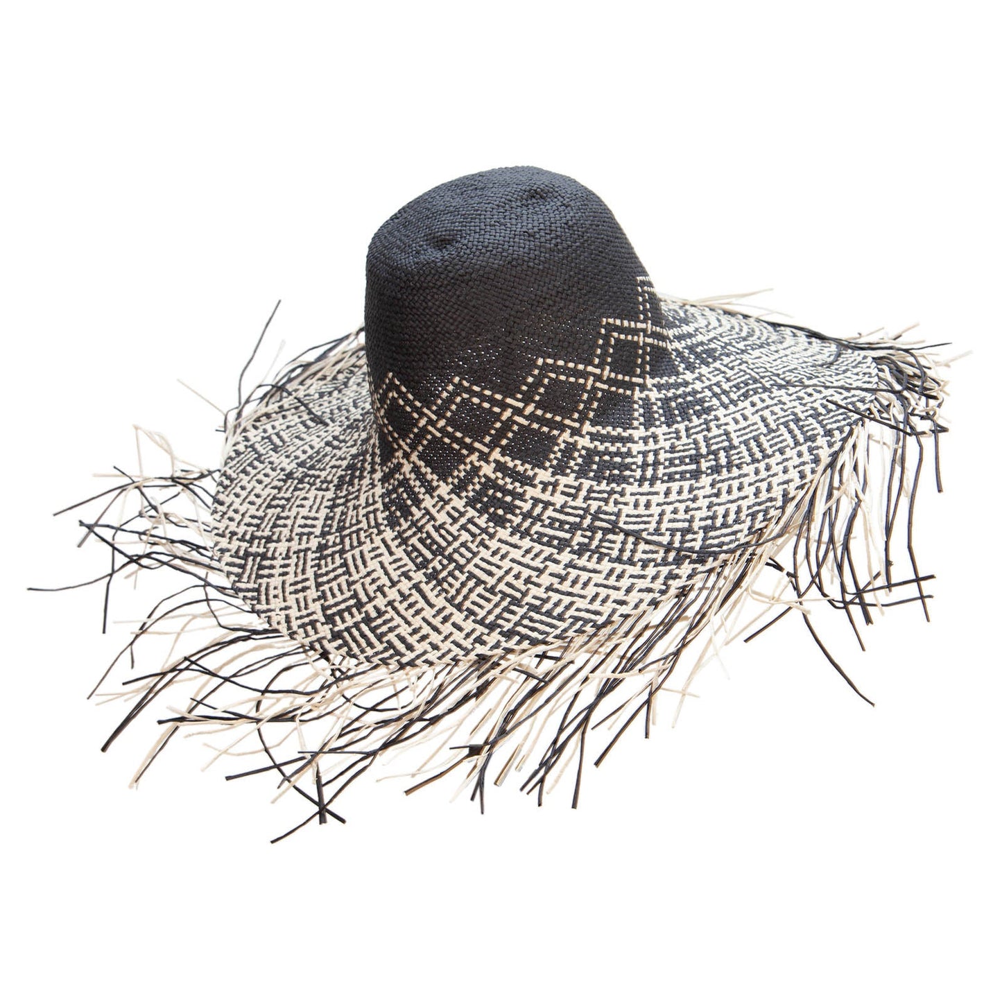 Women's Woven Paper Long Fringed Brim