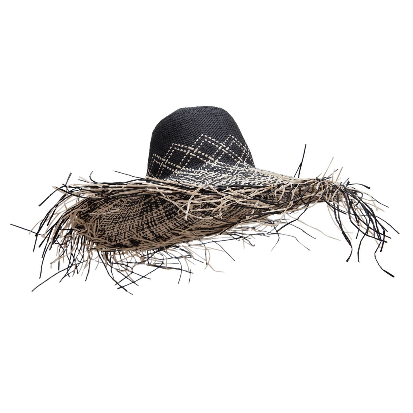 Women's Woven Paper Long Fringed Brim