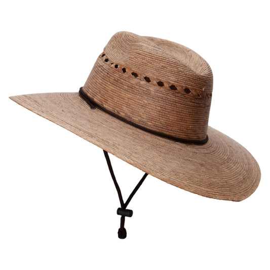 Fedora 4 in large brim Palm Braid Hat