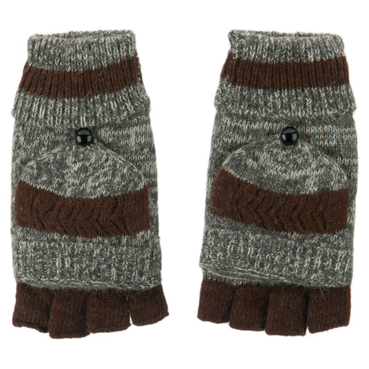 Men's Acrylic Fingerless Cuff Gloves