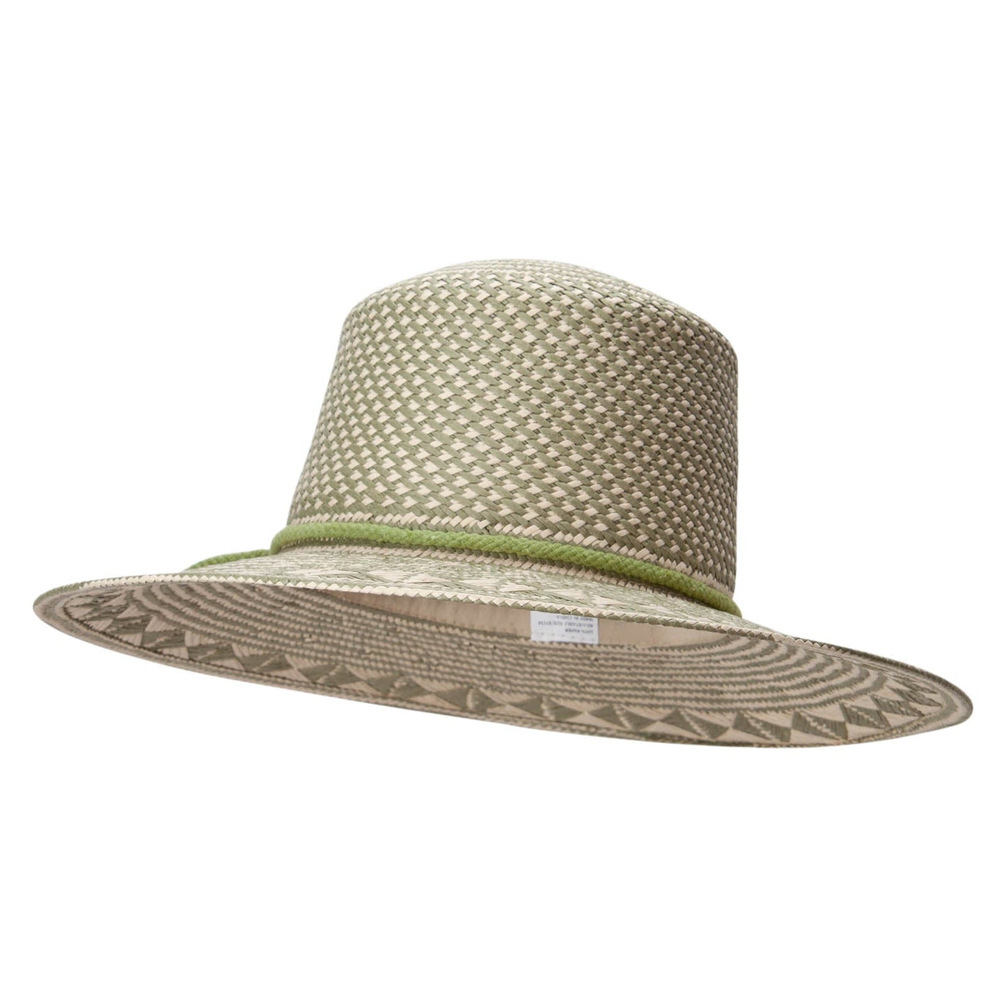 Womens Woven Paper with geometric design Hat