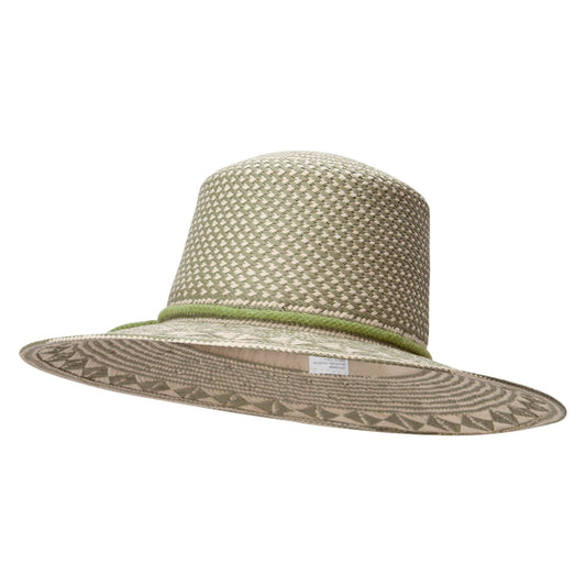 Womens Woven Paper with geometric design Hat