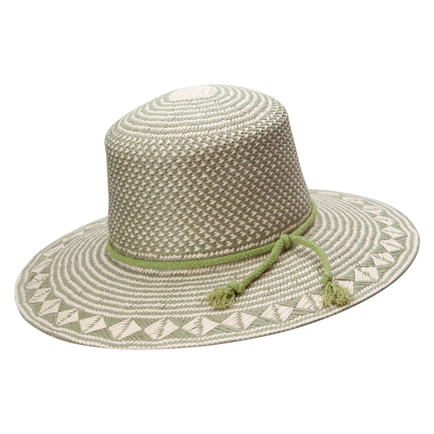 Womens Woven Paper with geometric design Hat