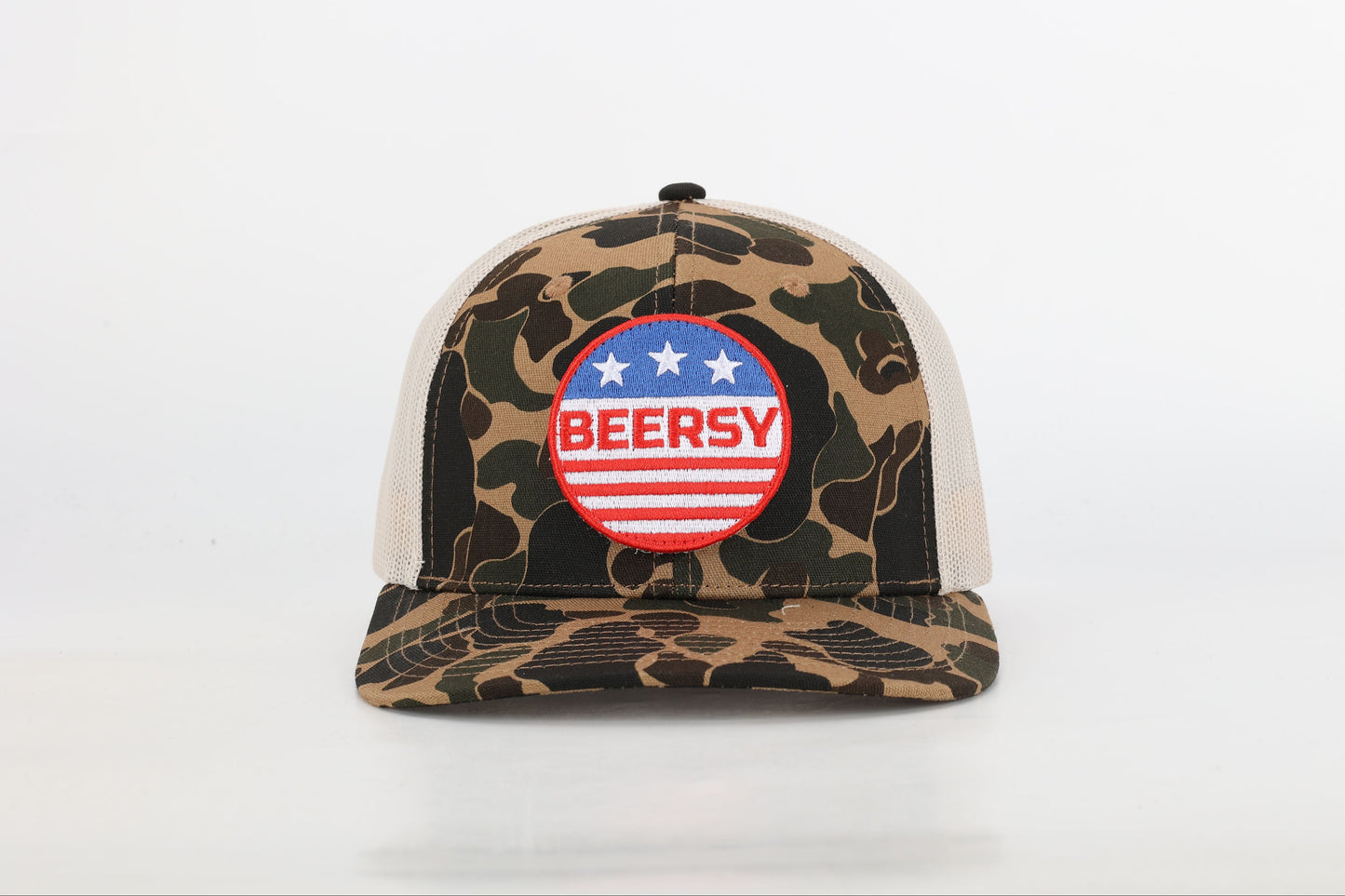Camo Snapback Hat with Interchangeable Velcro Logo Patch