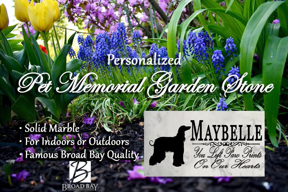Afghan Memorial Marble Stone Plaque Personalized Pet Dog Garden Grave Marker