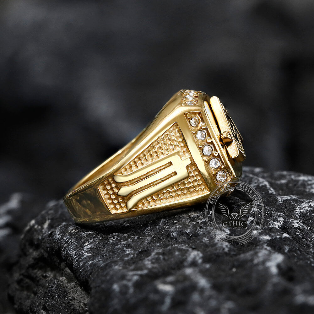 AG Masonic Diamond Stainless Steel Ring