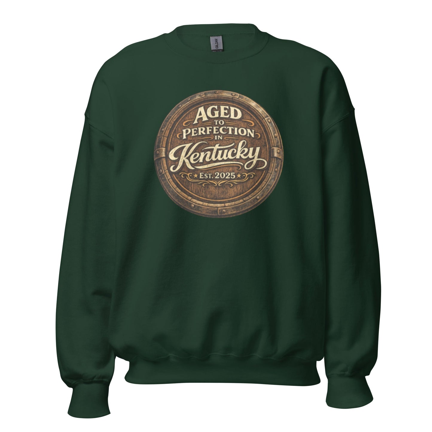 Aged to Perfection in Kentucky Sweatshirt | Barrel-End Emblem Design | Unisex Pullover
