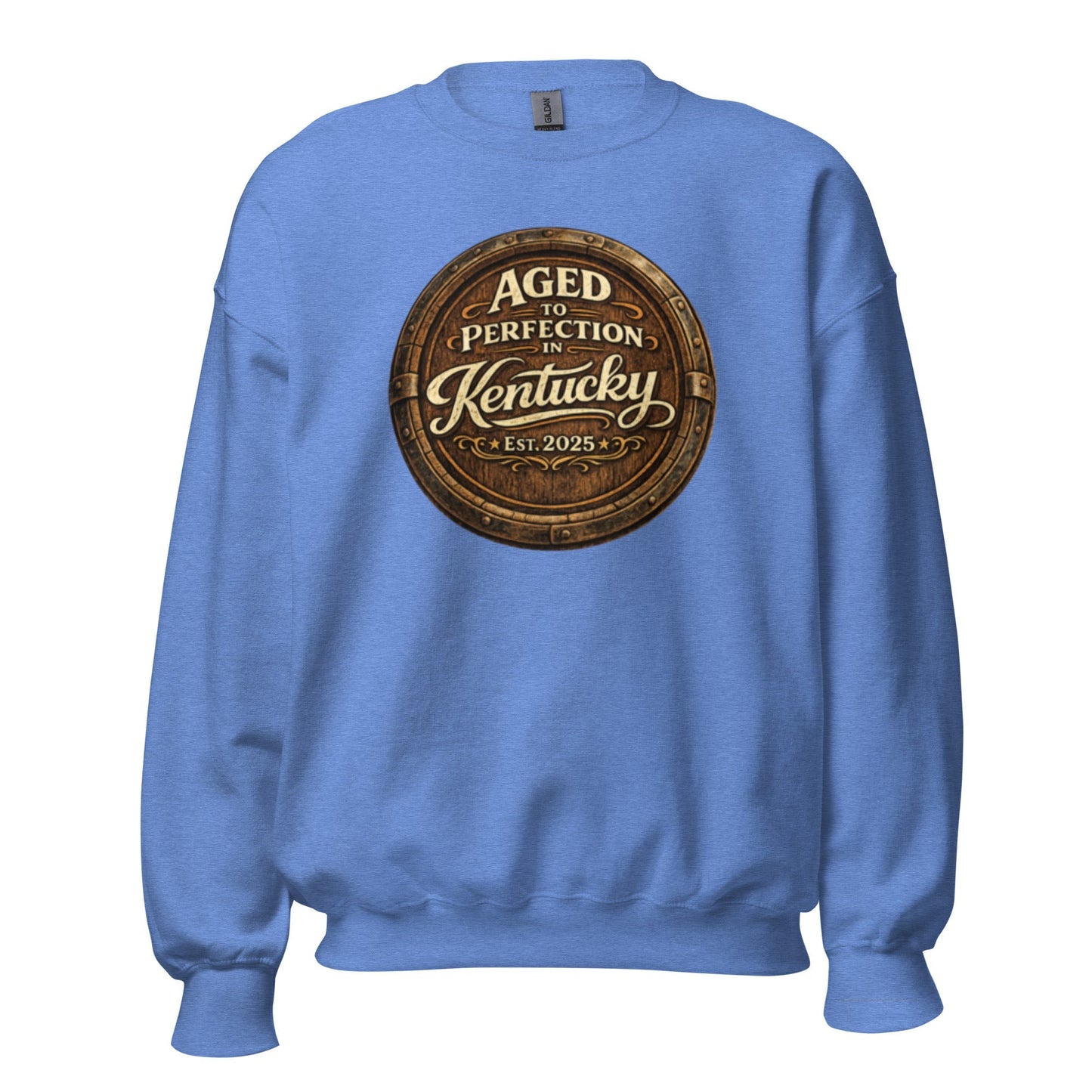 Aged to Perfection in Kentucky Sweatshirt | Barrel-End Emblem Design | Unisex Pullover