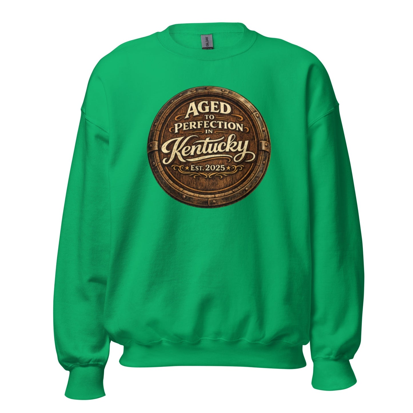 Aged to Perfection in Kentucky Sweatshirt | Barrel-End Emblem Design | Unisex Pullover
