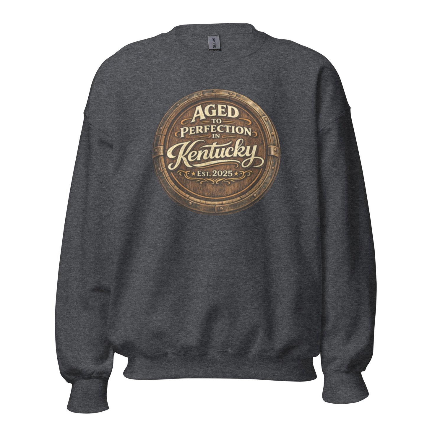 Aged to Perfection in Kentucky Sweatshirt | Barrel-End Emblem Design | Unisex Pullover