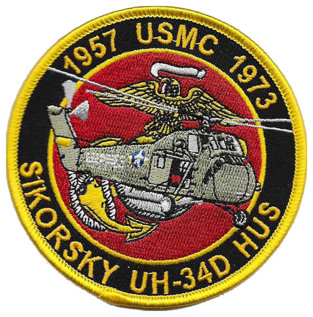 Sikorsky UH-34D HUS Military Helicopter - USMC Sew-On Patch