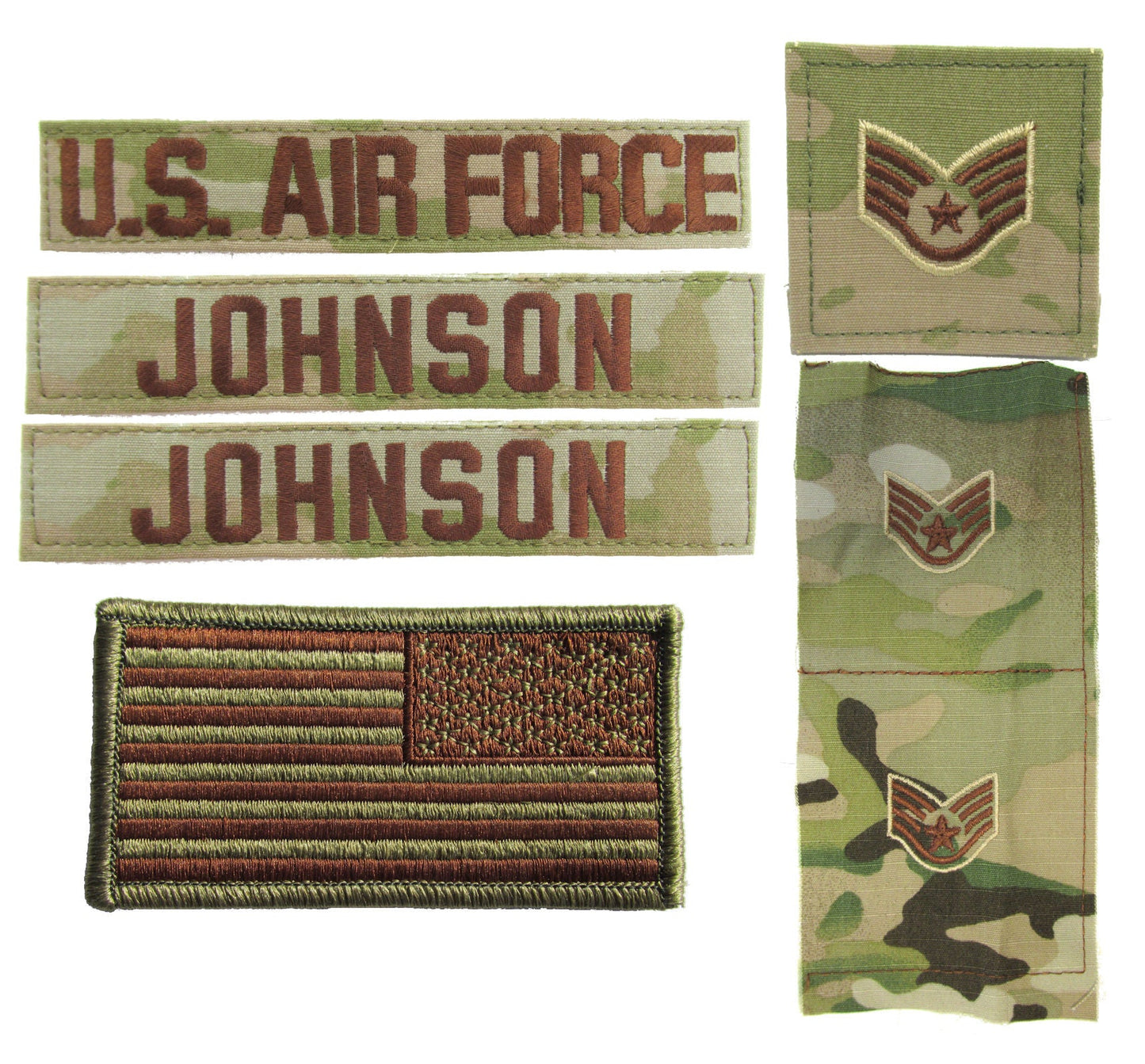 Air Force OCP Name Tape and Rank - 3 Color OCP Package Deal